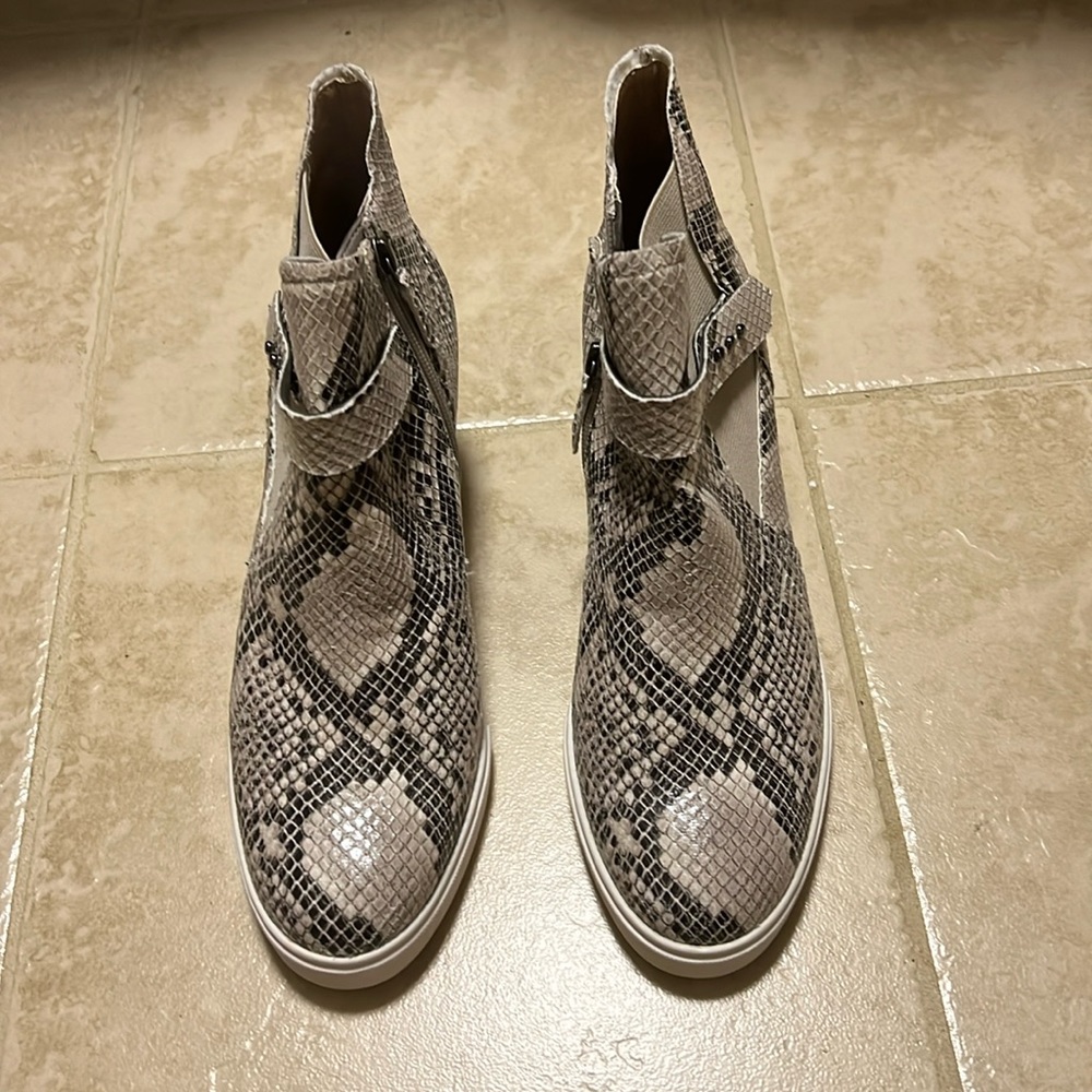 platform snakeskin sneakers